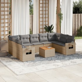 Juego de sofás jardín con cojines beige 10 pzas ratán sintético de , Conjuntos de jardín - Ref: Foro24-3257039, Precio: 672,1...