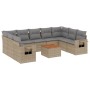 Juego de sofás jardín con cojines beige 10 pzas ratán sintético de , Conjuntos de jardín - Ref: Foro24-3257039, Precio: 672,1...