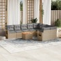 Juego de sofás jardín con cojines beige 10 pzas ratán sintético de , Conjuntos de jardín - Ref: Foro24-3257053, Precio: 672,1...