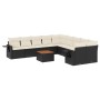Set de sofás de jardín 11 pzas y cojines ratán sintético negro de , Conjuntos de jardín - Ref: Foro24-3257085, Precio: 639,51...