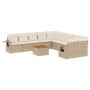 Set de sofás de jardín 11pzas con cojines ratán sintético beige de , Conjuntos de jardín - Ref: Foro24-3257087, Precio: 708,2...