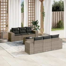 Set de sofás de jardín 7 piezas con cojines ratán PE gris de , Conjuntos de jardín - Ref: Foro24-3254647, Precio: 494,35 €, D...