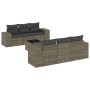 Set de sofás de jardín 7 piezas con cojines ratán PE gris de , Conjuntos de jardín - Ref: Foro24-3254647, Precio: 494,06 €, D...