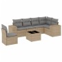 Set sofás de jardín 7 piezas y cojines ratán sintético beige de , Conjuntos de jardín - Ref: Foro24-3254976, Precio: 489,59 €...