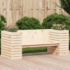 Banco con jardineras madera maciza de pino 167,5x60x65 cm de , Sofás de exterior - Ref: Foro24-832543, Precio: 176,70 €, Desc...
