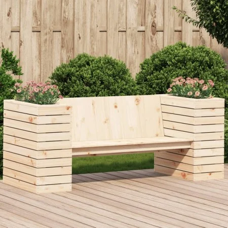 Banco con jardineras madera maciza de pino 167,5x60x65 cm de , Sofás de exterior - Ref: Foro24-832543, Precio: 173,62 €, Desc...