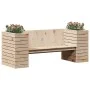 Banco con jardineras madera maciza de pino 167,5x60x65 cm de , Sofás de exterior - Ref: Foro24-832543, Precio: 173,62 €, Desc...