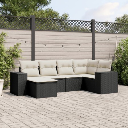 Set de sofás de jardín 6 piezas y cojines ratán sintético negro de , Conjuntos de jardín - Ref: Foro24-3255193, Precio: 382,7...