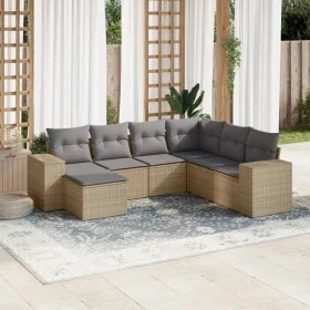 Set sofás de jardín 7 piezas y cojines ratán sintético beige de , Conjuntos de jardín - Ref: Foro24-3255236, Precio: 483,47 €...