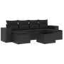Set de comedor de jardín 7 pzas y cojines ratán sintético negro de , Conjuntos de jardín - Ref: Foro24-3255262, Precio: 449,9...