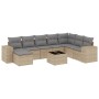 Set de sofás de jardín 9 pzas con cojines ratán sintético beige de , Conjuntos de jardín - Ref: Foro24-3255306, Precio: 575,5...