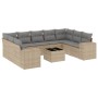 Juego de sofás jardín con cojines beige 10 pzas ratán sintético de , Conjuntos de jardín - Ref: Foro24-3255346, Precio: 677,9...