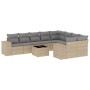 Juego de sofás jardín con cojines beige 10 pzas ratán sintético de , Conjuntos de jardín - Ref: Foro24-3255386, Precio: 677,9...