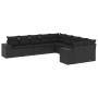 Set de sofás de jardín 10 pzas cojines ratán sintético negro de , Conjuntos de jardín - Ref: Foro24-3255442, Precio: 648,35 €...
