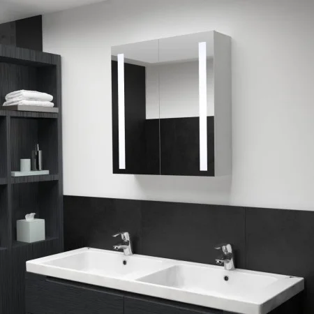 Mueble de baño con espejo LED 60x14x62 cm de vidaXL, Tocadores de baño - Ref: Foro24-285125, Precio: 116,22 €, Descuento: %