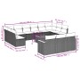 Set sofás de jardín 14 pzas con cojines ratán sintético negro de , Conjuntos de jardín - Ref: Foro24-3226462, Precio: 774,07 ...