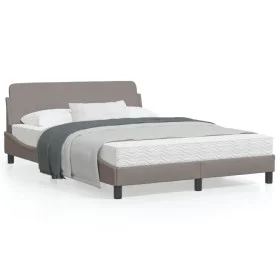 Bettgestell mit Kopfteil aus taupegrauem Stoff 120x200 cm von , Betten und Lattenroste - Ref: Foro24-373149, Preis: 168,89 €,...