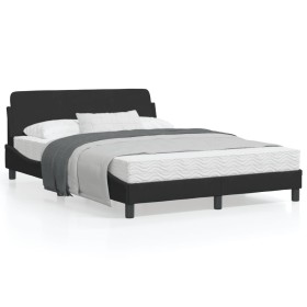 Estructura de cama con cabecero de terciopelo negro 140x200 cm de , Camas y somieres - Ref: Foro24-373194, Precio: 142,30 €, ...