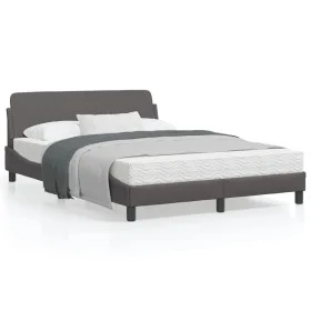 Estructura de cama con cabecero cuero sintético gris 120x200cm de , Camas y somieres - Ref: Foro24-373161, Precio: 147,37 €, ...