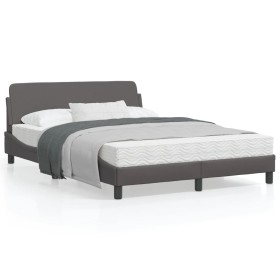 Estructura de cama con cabecero cuero sintético gris 120x200cm de , Camas y somieres - Ref: Foro24-373161, Precio: 149,83 €, ...