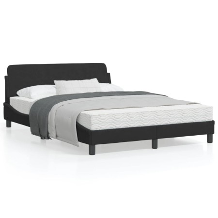 Estructura de cama con cabecero de terciopelo negro 120x200 cm de , Camas y somieres - Ref: Foro24-373154, Precio: 137,23 €, ...
