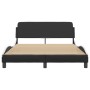 Estructura cama cabecero cuero sintético negro blanco 120x200cm de , Camas y somieres - Ref: Foro24-373163, Precio: 168,08 €,...