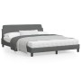 Estructura de cama con cabecero tela gris oscuro 160x200 cm de , Camas y somieres - Ref: Foro24-373206, Precio: 195,56 €, Des...