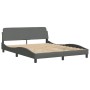 Estructura de cama con cabecero tela gris oscuro 160x200 cm de , Camas y somieres - Ref: Foro24-373206, Precio: 195,56 €, Des...
