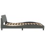 Estructura de cama con cabecero tela gris oscuro 160x200 cm de , Camas y somieres - Ref: Foro24-373206, Precio: 195,56 €, Des...