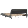 Estructura de cama con cabecero tela gris oscuro 160x200 cm de , Camas y somieres - Ref: Foro24-373206, Precio: 195,56 €, Des...