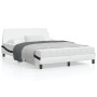 Estructura cama cabecero cuero sintético blanco negro 140x200cm de , Camas y somieres - Ref: Foro24-373204, Precio: 177,94 €,...