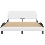 Estructura cama cabecero cuero sintético blanco negro 140x200cm de , Camas y somieres - Ref: Foro24-373204, Precio: 177,94 €,...