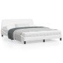 Estructura de cama cabecero cuero sintético blanco 160x200 cm de , Camas y somieres - Ref: Foro24-373219, Precio: 154,32 €, D...