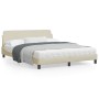 Estructura de cama con cabecero de tela color crema 160x200 cm de , Camas y somieres - Ref: Foro24-373210, Precio: 189,44 €, ...