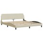 Estructura de cama con cabecero de tela color crema 160x200 cm de , Camas y somieres - Ref: Foro24-373210, Precio: 189,44 €, ...