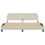 Estructura de cama con cabecero de tela color crema 160x200 cm de , Camas y somieres - Ref: Foro24-373210, Precio: 189,44 €, ...