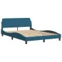 Estructura de cama con cabecero terciopelo azul 140x200 cm de , Camas y somieres - Ref: Foro24-373196, Precio: 150,26 €, Desc...