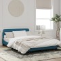Estructura de cama con cabecero terciopelo azul 140x200 cm de , Camas y somieres - Ref: Foro24-373196, Precio: 153,62 €, Desc...