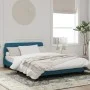 Estructura de cama con cabecero terciopelo azul 140x200 cm de , Camas y somieres - Ref: Foro24-373196, Precio: 150,26 €, Desc...