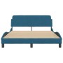 Estructura de cama con cabecero terciopelo azul 140x200 cm de , Camas y somieres - Ref: Foro24-373196, Precio: 153,62 €, Desc...