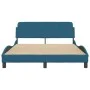 Estructura de cama con cabecero terciopelo azul 140x200 cm de , Camas y somieres - Ref: Foro24-373196, Precio: 150,26 €, Desc...