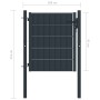 Puerta de valla de PVC y acero gris antracita 100x81 cm de vidaXL, Puertas de jardín - Ref: Foro24-145232, Precio: 130,01 €, ...