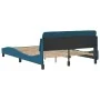 Estructura de cama con cabecero terciopelo azul 140x200 cm de , Camas y somieres - Ref: Foro24-373196, Precio: 150,26 €, Desc...