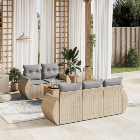 Juego de sofás jardín con cojines 6 pzas ratán sintético beige de , Conjuntos de jardín - Ref: Foro24-3224890, Precio: 417,75...