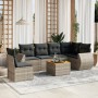 Set de sofás de jardín 7 piezas con cojines ratán PE gris de , Conjuntos de jardín - Ref: Foro24-3257362, Precio: 453,59 €, D...