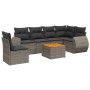 Set de sofás de jardín 7 piezas con cojines ratán PE gris de , Conjuntos de jardín - Ref: Foro24-3257362, Precio: 453,59 €, D...