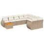 Juego de sofás jardín con cojines beige 10 pzas ratán sintético de , Conjuntos de jardín - Ref: Foro24-3257500, Precio: 732,0...