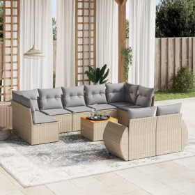Juego de sofás jardín con cojines beige 10 pzas ratán sintético de , Conjuntos de jardín - Ref: Foro24-3257487, Precio: 664,3...