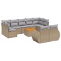 Juego de sofás jardín con cojines beige 10 pzas ratán sintético de , Conjuntos de jardín - Ref: Foro24-3257487, Precio: 664,3...