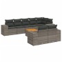 Set de muebles de jardín 9 pzas y cojines ratán sintético gris de , Conjuntos de jardín - Ref: Foro24-3257866, Precio: 626,77...